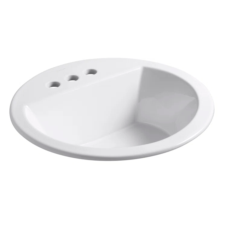 Bryant Ceramic Circular Drop-In Bathroom Sink with Overflow