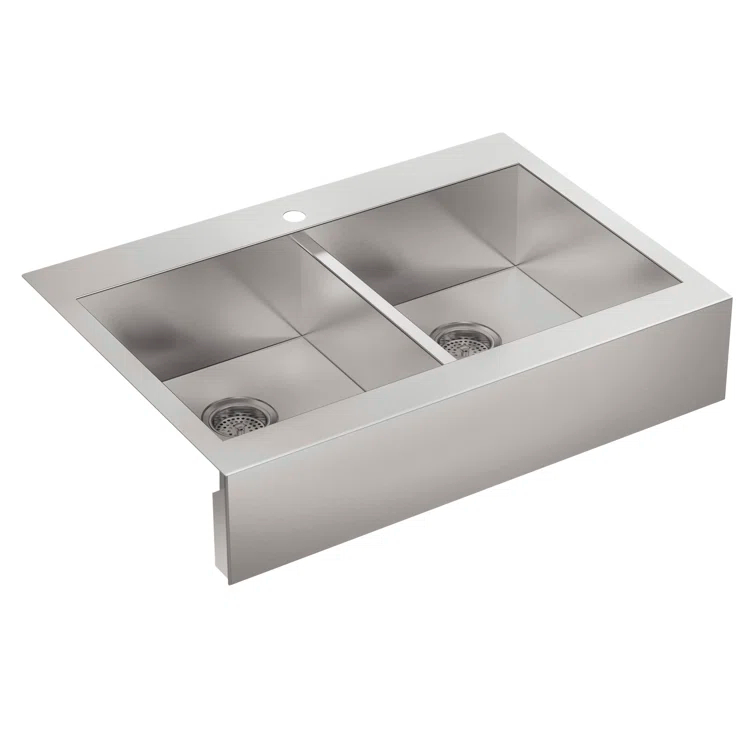 Vault™ 35.75" L x 24.3125" W Double Basins Farmhouse Kitchen Sink