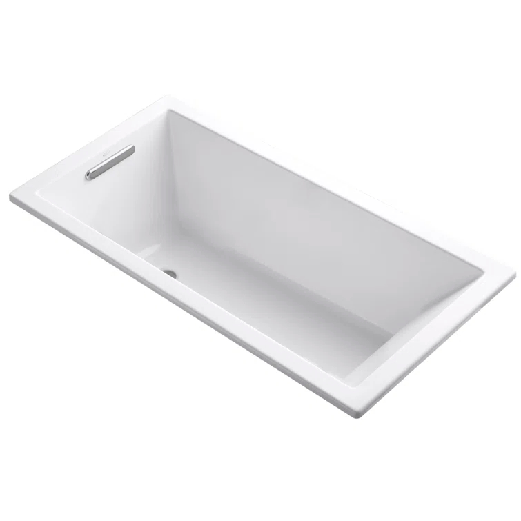 Underscore® 60" x 30" Drop-In or Undermount Acrylic Soaking Bathtub with Sloped Backrest