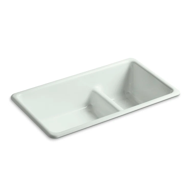 Iron Tones 33" L x 18.75" W Large/Medium Double-Bowl Kitchen Sink