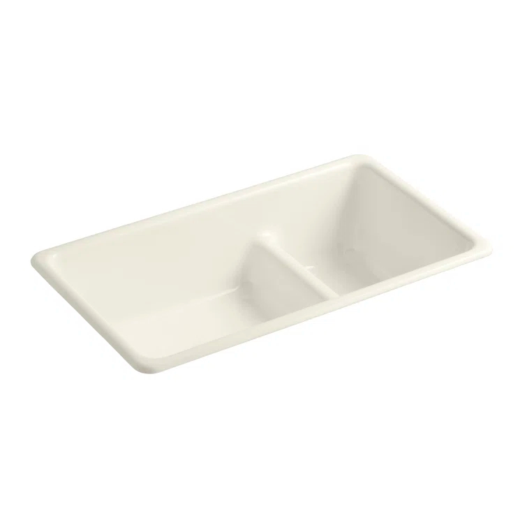 Iron Tones 33" L x 18.75" W Large/Medium Double-Bowl Kitchen Sink