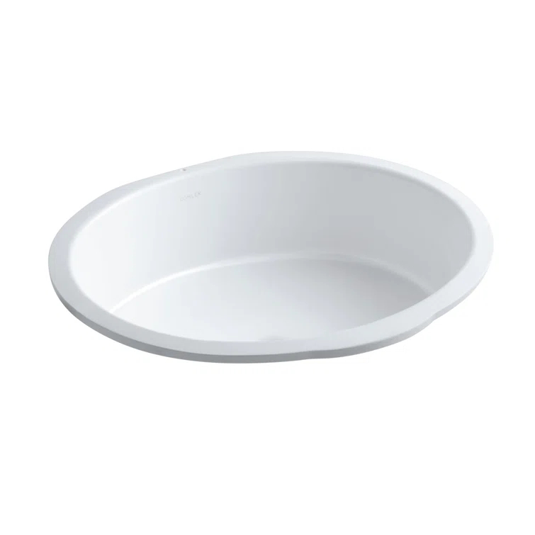 Verticyl Ceramic Oval Undermount Bathroom Sink with Overflow