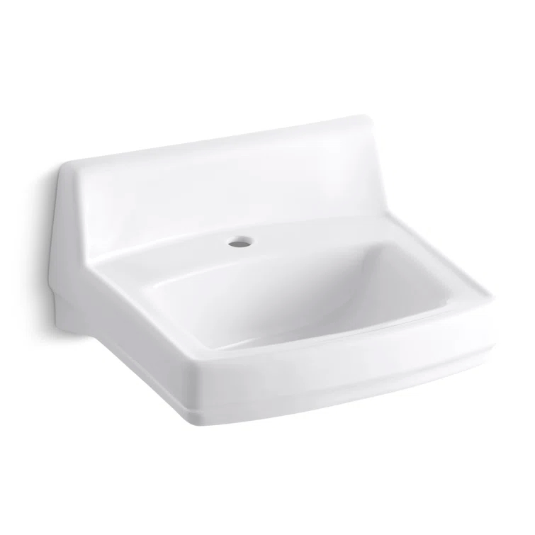 Greenwich Vitreous China Rectangular Wall Mount Bathroom Sink with Overflow
