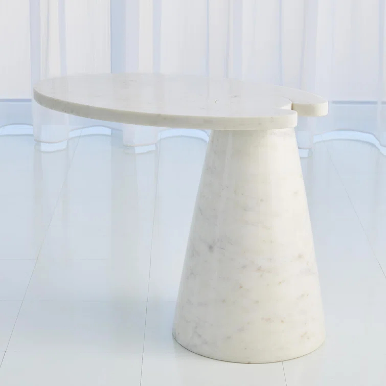 Cone Cantilever Table-White Marble