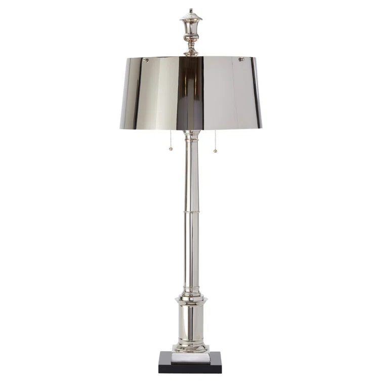 Grand Library 48" Nickel Table Lamp with Marble Base