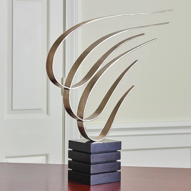 Handmade Nickel Iron Sculpture with Marble Base