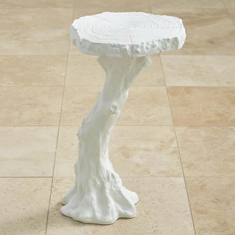 Global Views Faux Bois Table-White