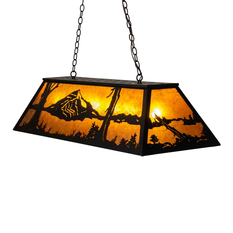 Meyda Lighting Rustic Lodge 6 - Light Black Pool Table Lights Pendant