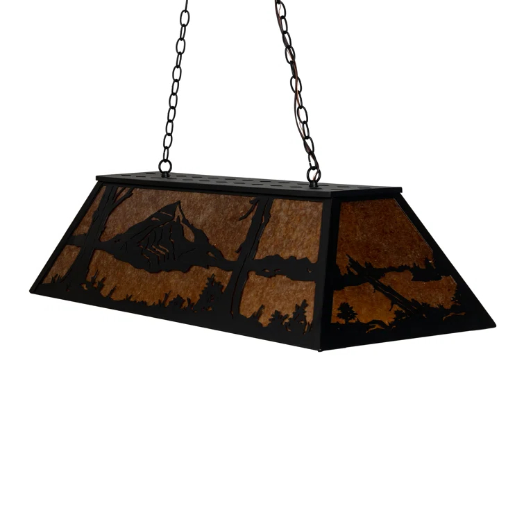 Meyda Lighting Rustic Lodge 6 - Light Black Pool Table Lights Pendant
