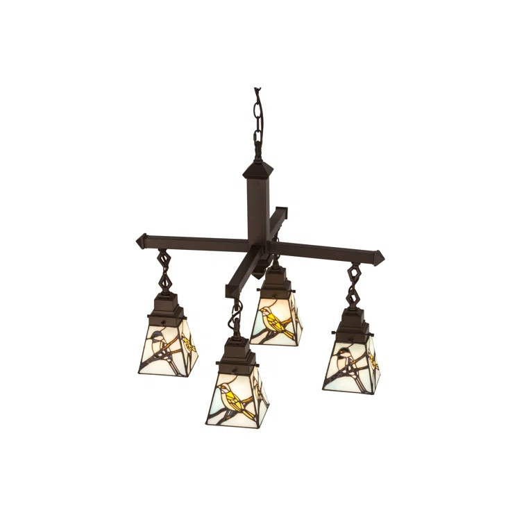 Rustic Lodge 4 - Light Dimmable Classic / Traditional Chandelier