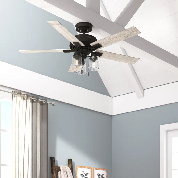 52" Hartland 5 - Blade Standard Ceiling Fan with Pull Chain and Light Kit Included