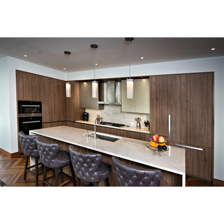 Parallel Modern Matte Black Smoke Granite LED Pendant Light