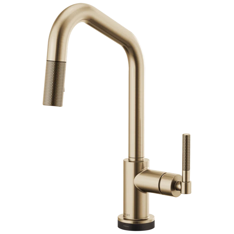 Luxe Gold Brass Pull-Down Kitchen Faucet with Spray