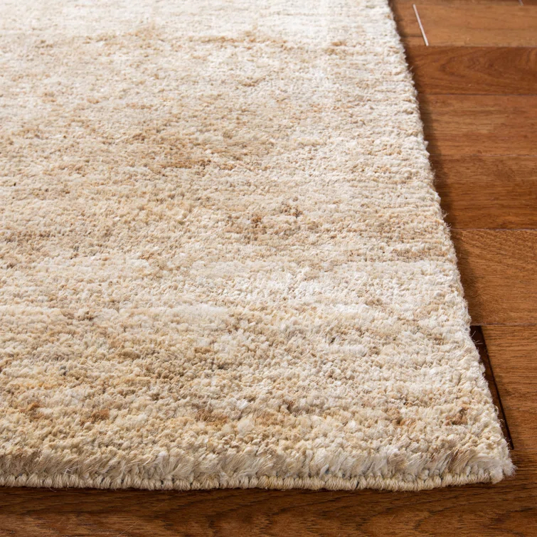 Cream/Beige Artisan-Crafted Jute Area Rug, 4' x 6'