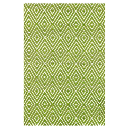 Diamond Sprout/White Handwoven Indoor/Outdoor Rug