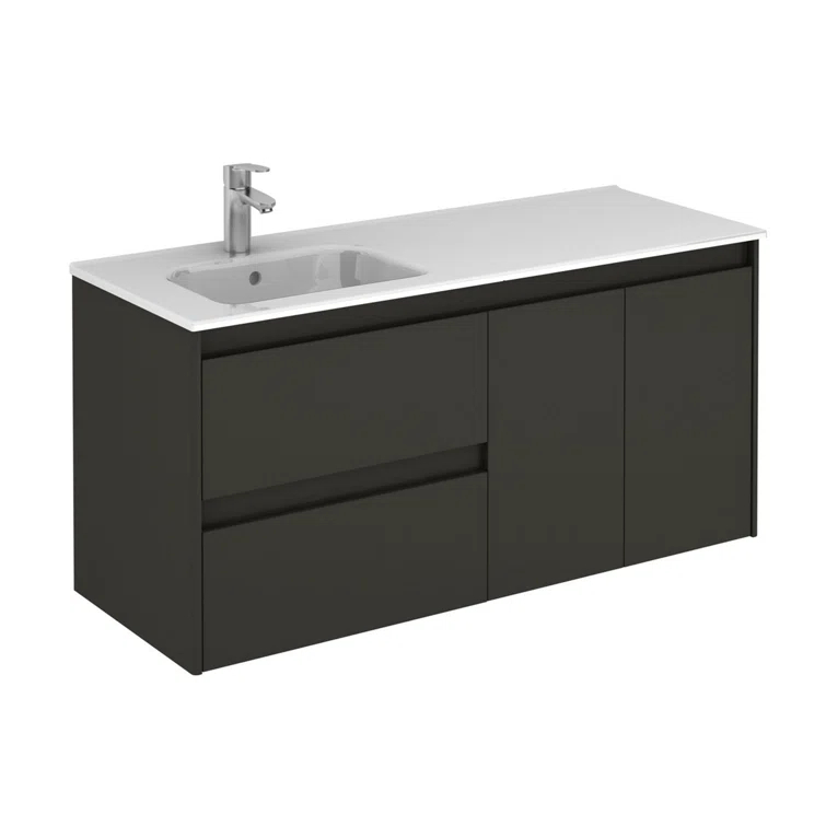 WS Bath Collections Ambra 47.5'' Single Bathroom Vanity with Porcelain Top