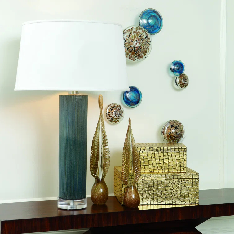Global Views 4 Piece Glass Wall Mushroom Set-Metallic