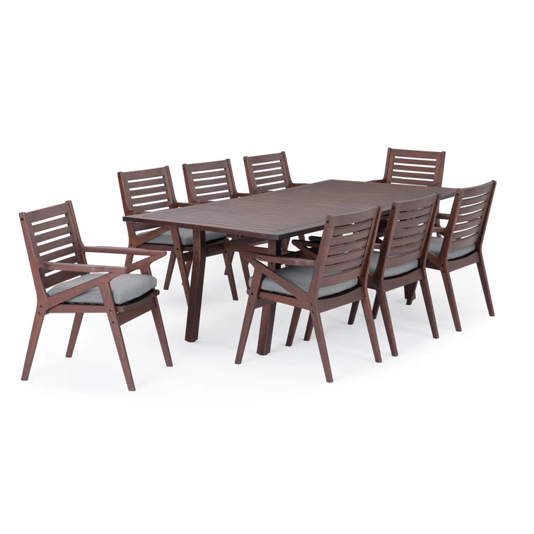 Minhaj 8 - Person Rectangular Outdoor Dining Set with Cushions