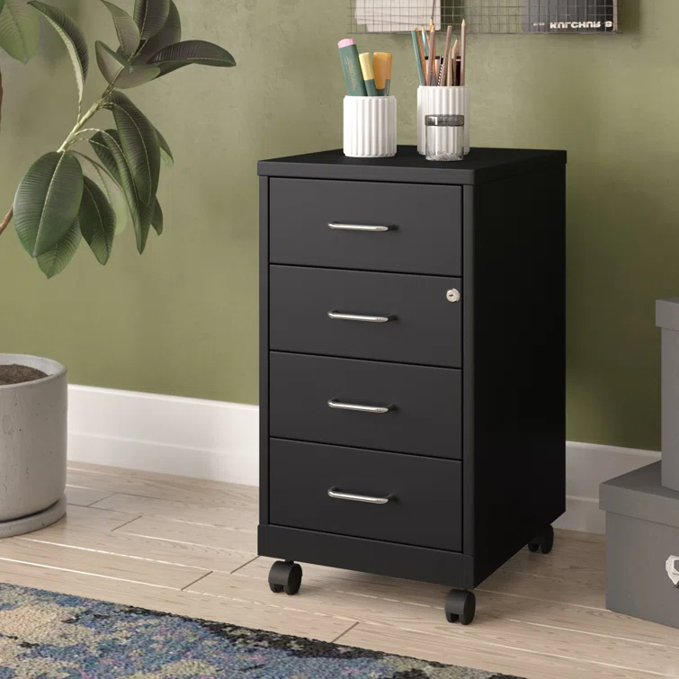 Inbox Zero Onetta 4-Drawer Mobile Vertical Filing Cabinet