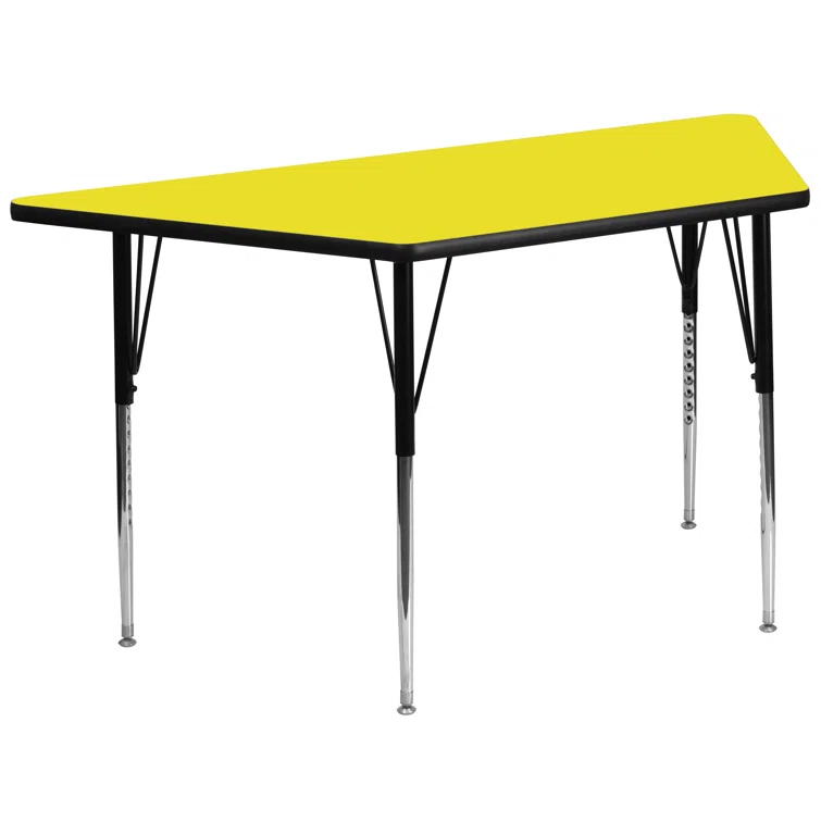 Goddard Trapezoid Thermal Laminate Activity Table with Height Adjustable Legs