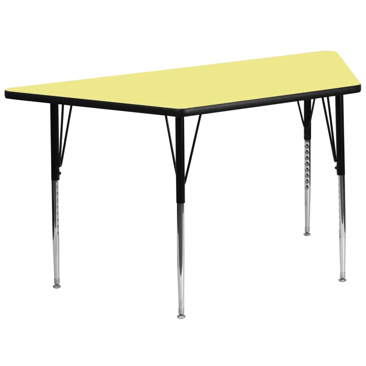 Goddard Trapezoid Thermal Laminate Activity Table with Height Adjustable Legs