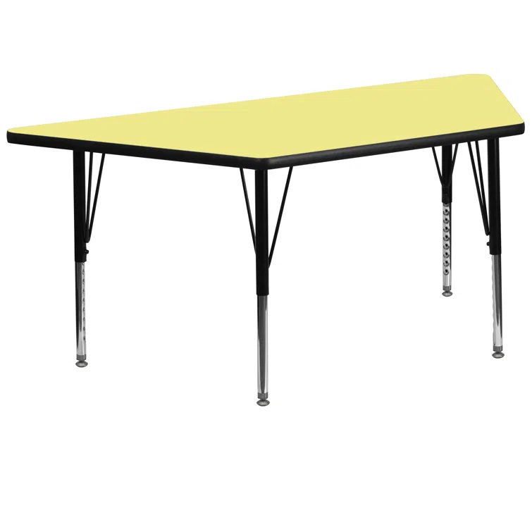 Goddard Trapezoid Thermal Laminate Activity Table with Height Adjustable Legs