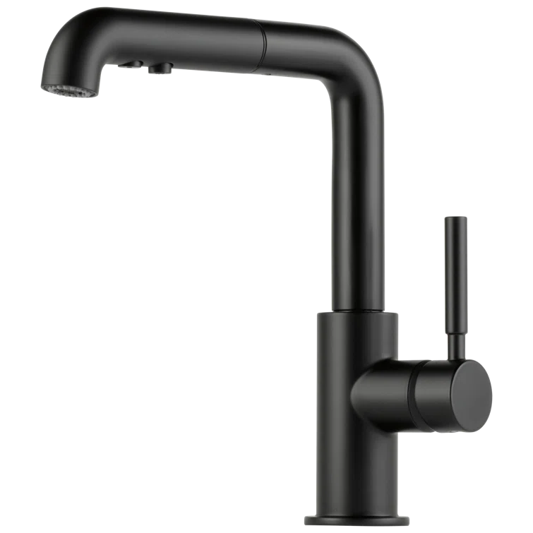 Matte Black Stainless Steel Pull-Out Kitchen Faucet
