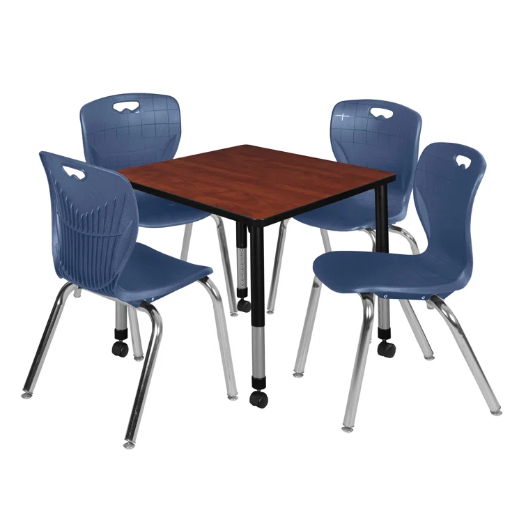 Kee Mobile Square Breakroom Table and Chair Set