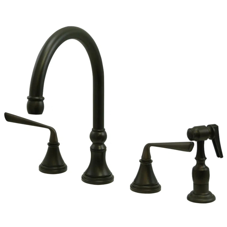 Kingston Brass Silver Sage Double-Handle Widespread Kitchen Faucet