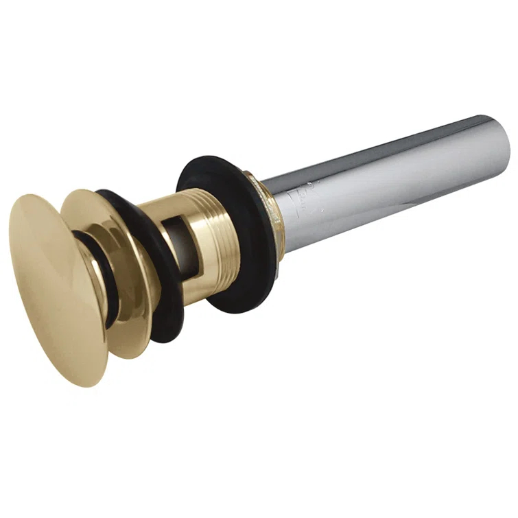 Kingston Brass Push Pop-Up Bathroom Sink Drain with Overflow, 22 Gauge