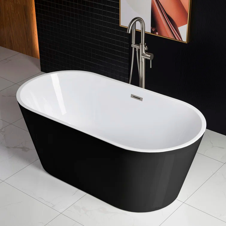 59'' x 29.5'' Freestanding Soaking Acrylic Bathtub