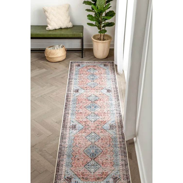 Eustice Oriental Light Blue Area Rug