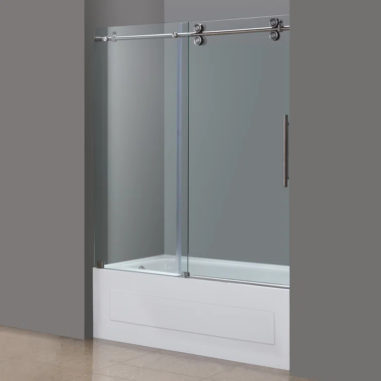 Langham 60" H Single Sliding Frameless Tub Door