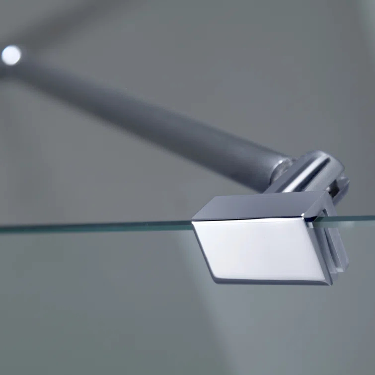 Nautis 72" H Hinged Frameless Shower Door
