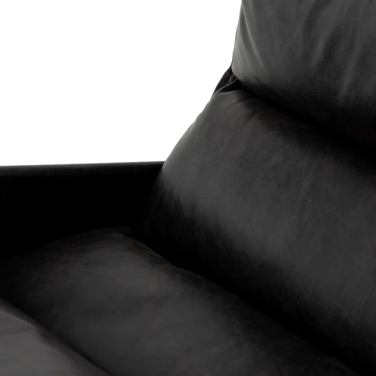 Sonoma Black Transitional Leather & Metal Arm Chair