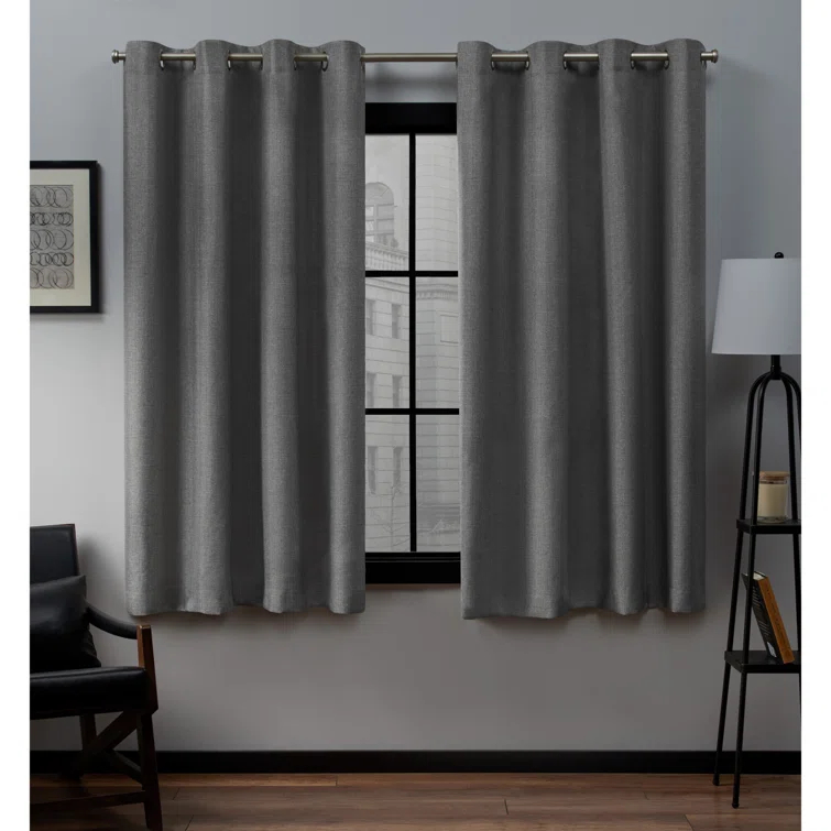Loha GT Aaliyah Solid Color Semi-Sheer Grommet Curtain Panels