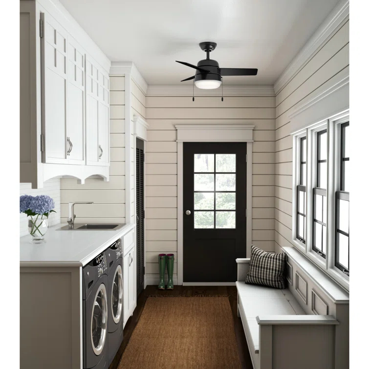Aker 36" 3 - Blade Standard Ceiling Fan with Lights and Pull Chains