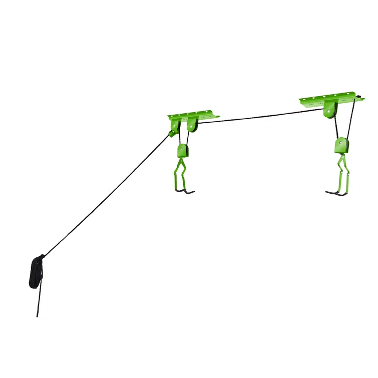 Rad Sportz Bike Hanger Set - Overhead Pulley System - Garage, 100lb Capacity - Bicycles, Ladders