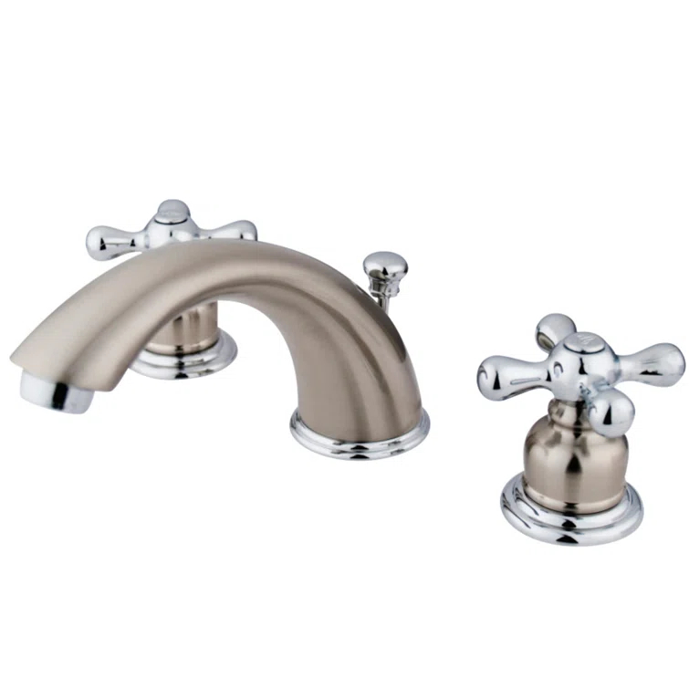Kingston Brass Victorian Two-Handle 3-Hole Deck Mount Widespread Bathroom Faucet with Retail Pop-Up Drain