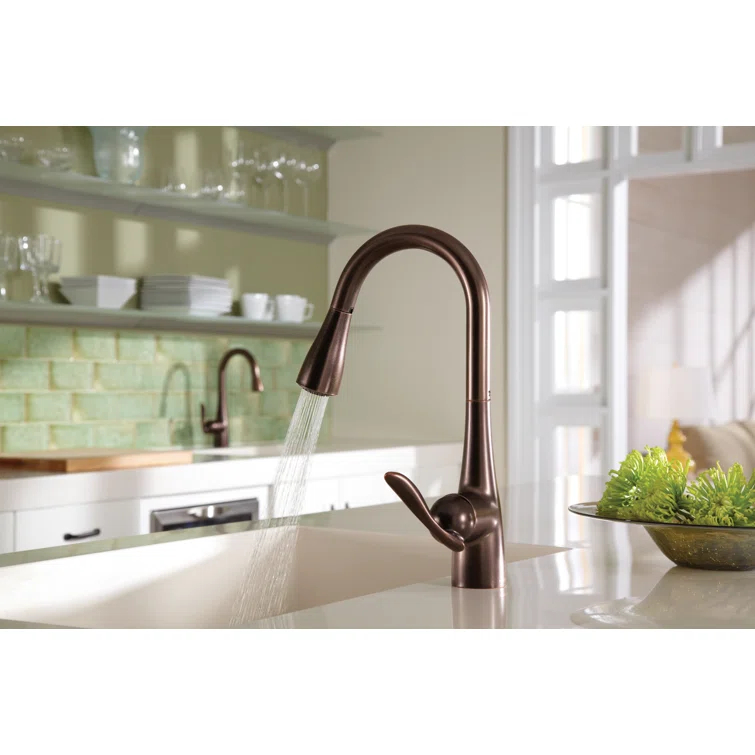 Moen Arbor One Handle High Arc Pulldown Bar Faucet with Reflex Technology