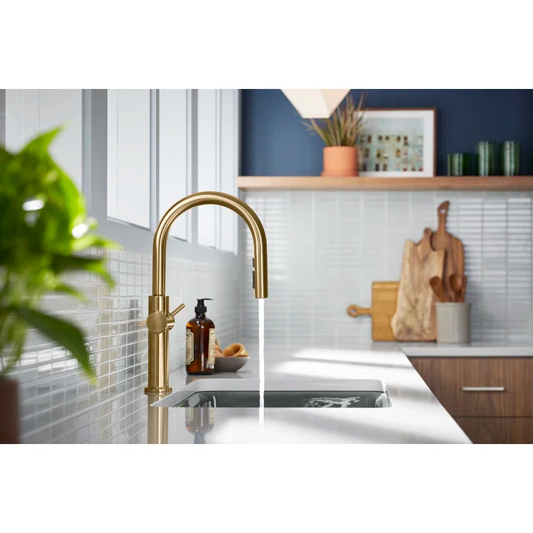 Kohler Crue Single Handle Pull Down Kitchen Faucet with Three-Function Pull Down Sprayer
