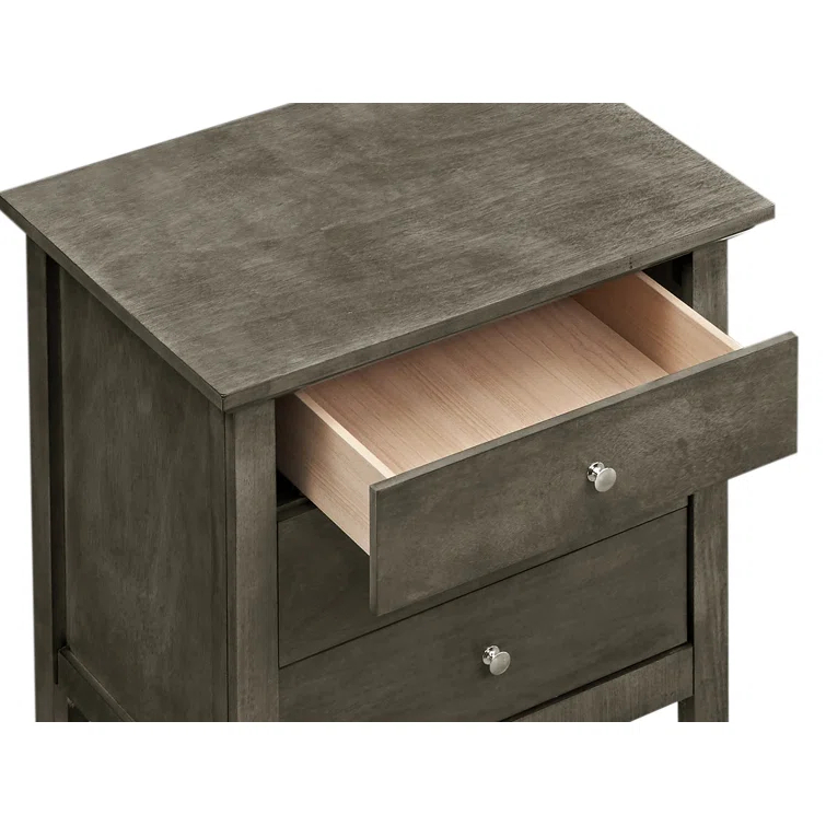 Hammond 3 - Drawer Nightstand Bed Side Table Wood Nightstand Small Bedside Table And Dresser