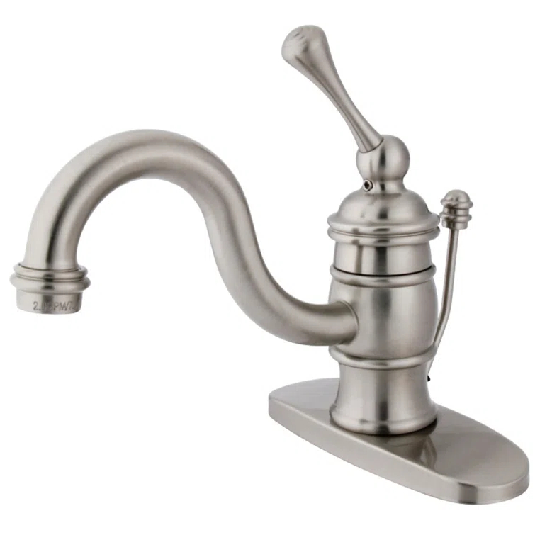 Kingston Brass Victorian Single-Handle 1-Hole Deck Mount Bathroom Faucet with Plastic Pop-Up