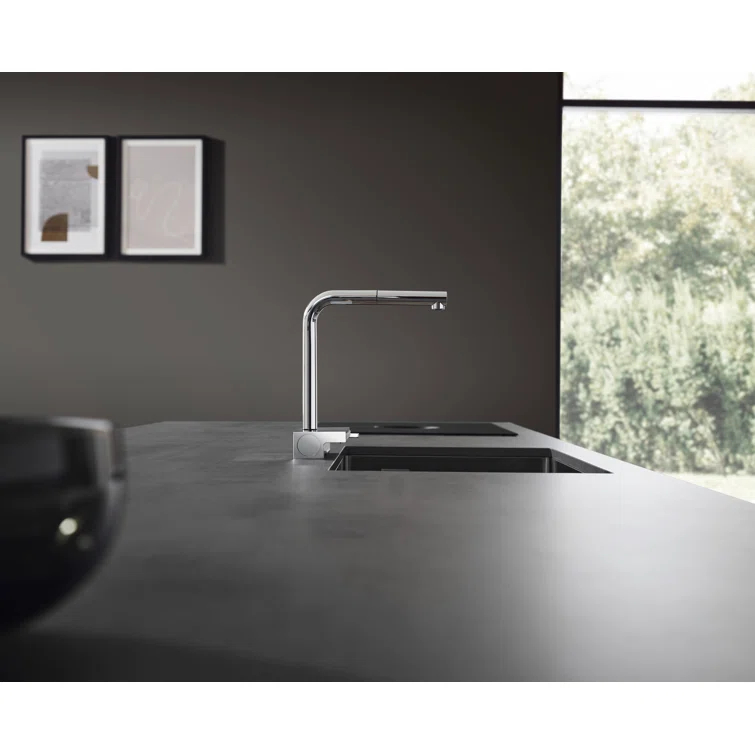 Aquno Select Kitchen Faucet with L-Shape 2-Spray Pull-Out Spout, 1.75