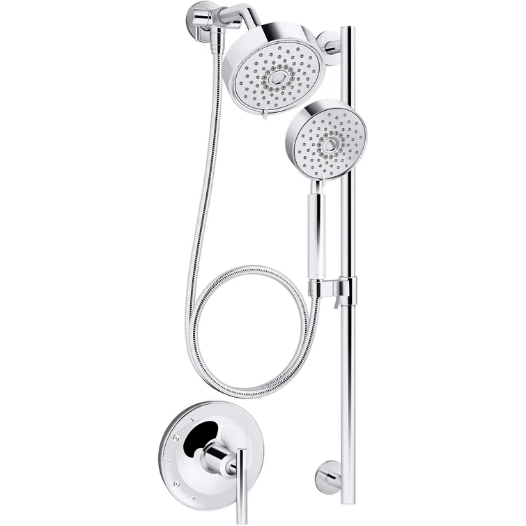 Kohler Purist Performance Showering Kit, 2.5 GPM Multifunction Showerhead and Handshower Package, Three Spray Settings