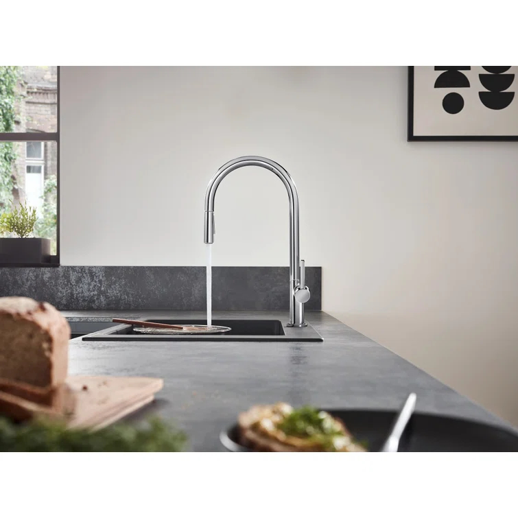hansgrohe Talis N HighArc Kitchen Faucet, O-Style 2-Spray Pull-Down, 1.75 GPM