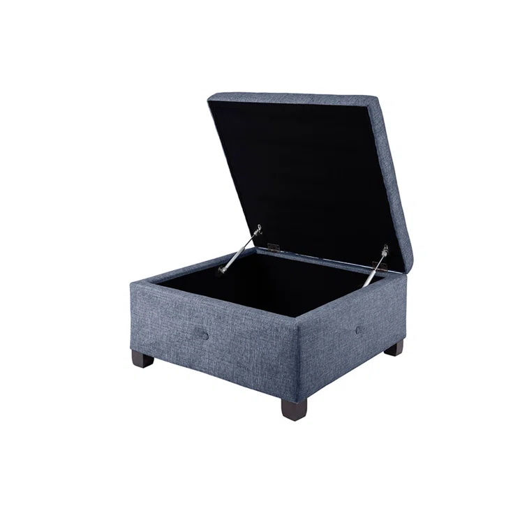 Della Button Tufted Square Storage Ottoman