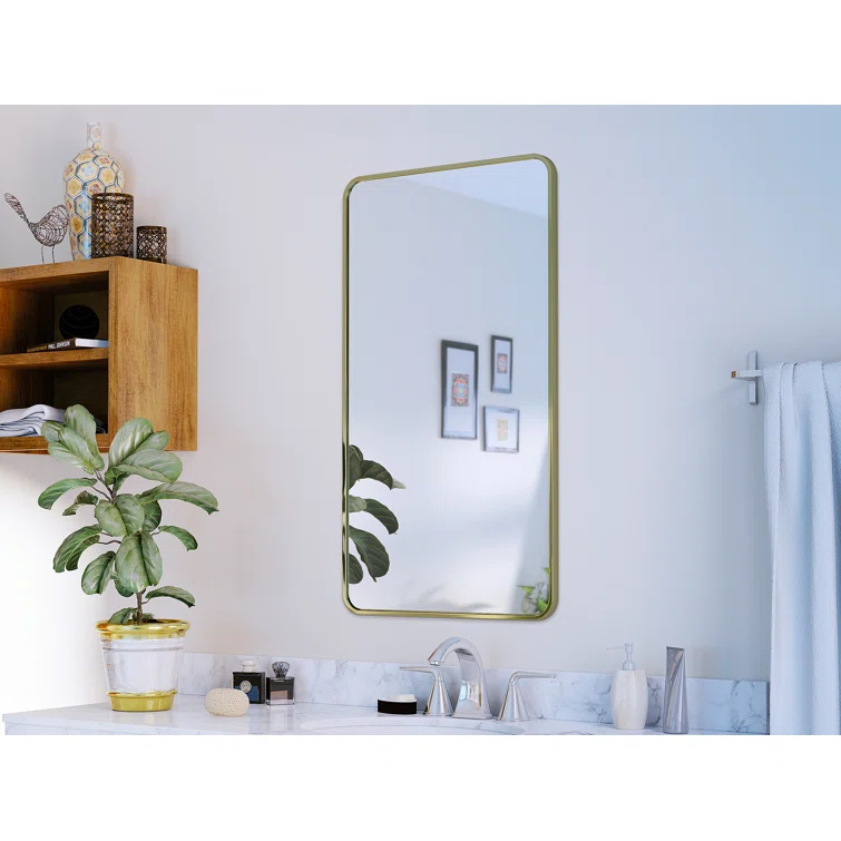 Trinity 22 in. x 48 in. Square Radius Mirror