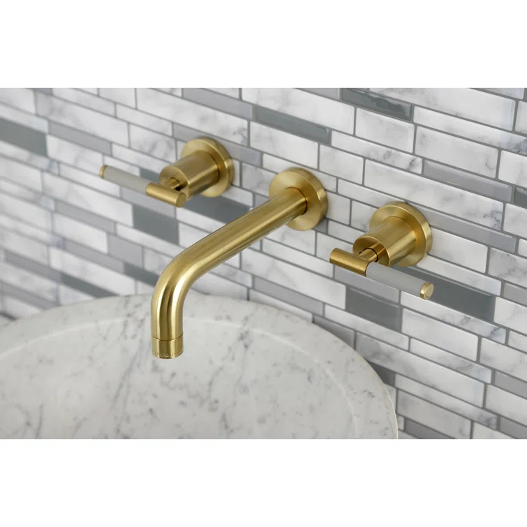 Kingston Brass Kaiser Two-Handle Wall Mount Bathroom Faucet