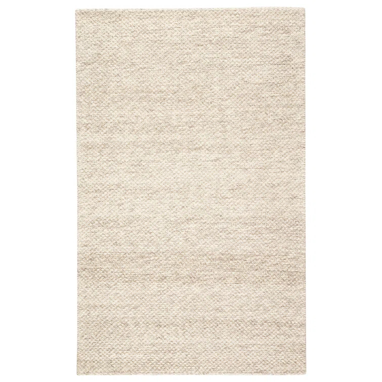 Scandinavia Rakel Wool Area Rug in Solid Taupe/White